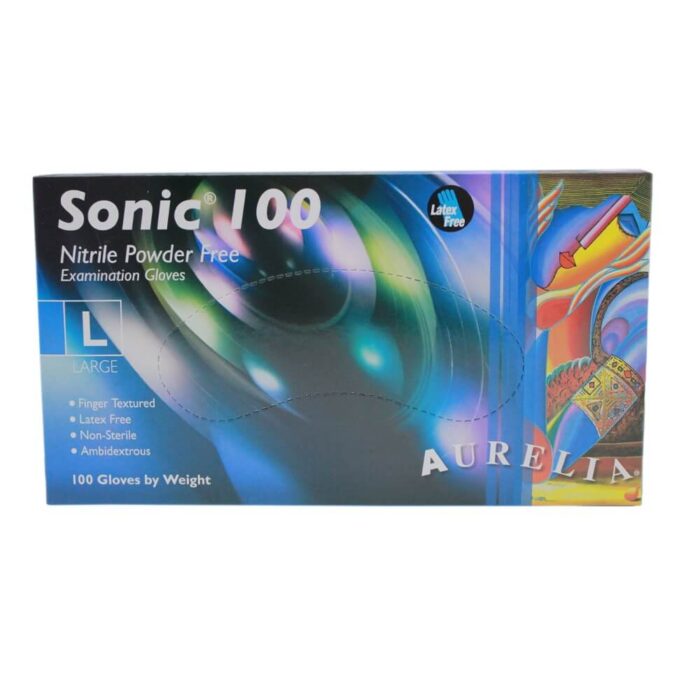 Nitrile Gloves - Aurelia Sonic 100 Powder Free Blue - Box of 100